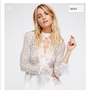 White lace free people tunic